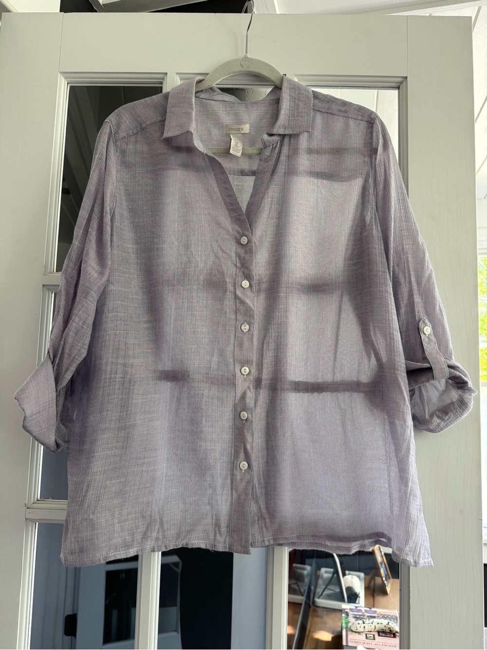 Chico's Light Lavender Button-Front Blouse